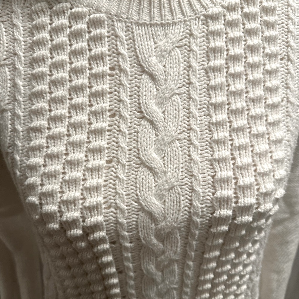 J. Crew Factory Ivory Cable Knit Sweater - Picture 4 of 7